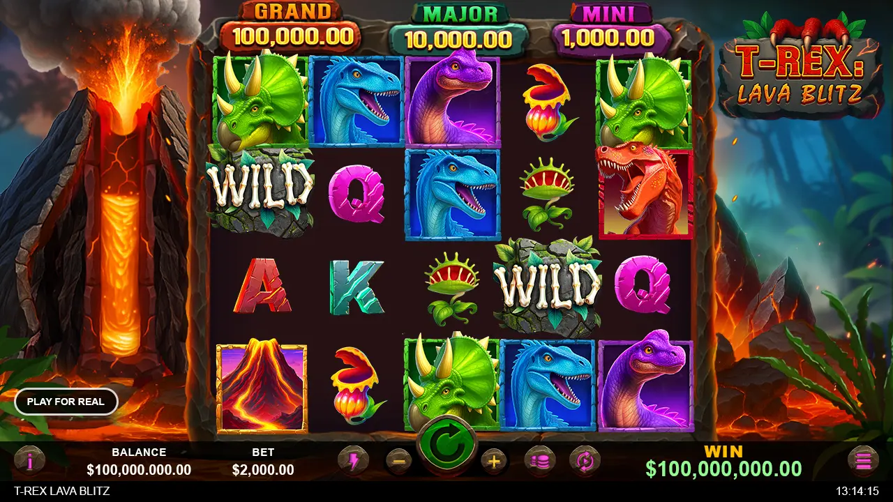 T-rex Lava Blitz Slot at Slotastic T-rex Lava Blitz Slot at Slotastic